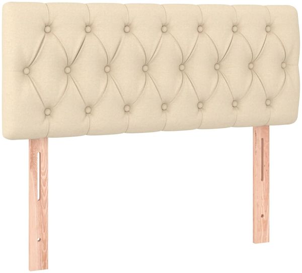 vidaXL Boxspringbett mit Matratze & LED Creme 100x200 cm Stoff 3133938 Bild 7