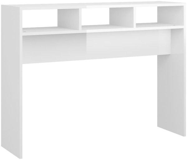 Konsolentisch, Beistelltisch, Konsole Hochglanz-Weiß 105x30x80 cm Holzwerkstoff