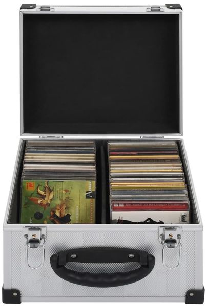 vidaXL CD-Koffer für 40 CDs Aluminium ABS Silbern 91858