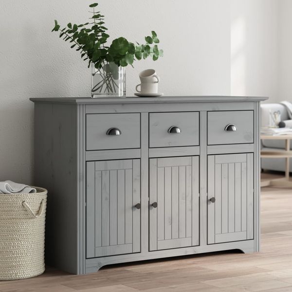 vidaXL Sideboard BODO Grau 115,5x44x80 cm Massivholz Kiefer 355067