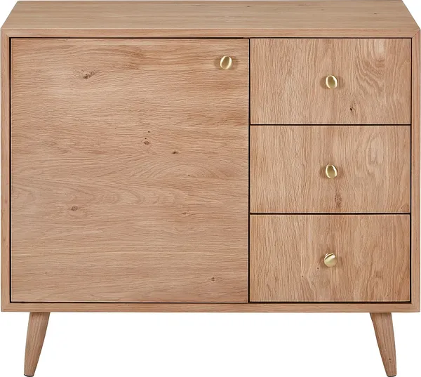 Vente-unique - ZARENO Waschbeckenmöbel Holz, Platte Beige - B 50 cm x H 80,5 cm x L 93 cm