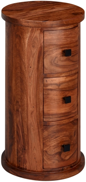 Wohnling Design Beistellschrank Sheesham Massivholz 35 x 65 x 35 cm