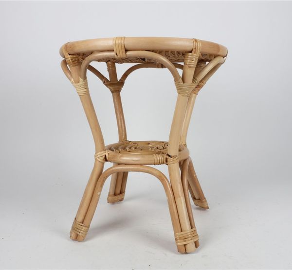 Rattantisch DION 40x50 cm, Couchtisch für Wohnzimmer, Nachttisch für Schlafzimmer, kleiner Kaffeetisch, Beistelltisch für Garten, Terrasse oder Balkon