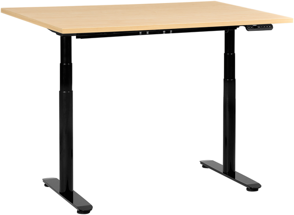 Schreibtisch elektrisch höhenverstellbar DESTINAS Schwarz Hellbraun 120 cm 72 cm