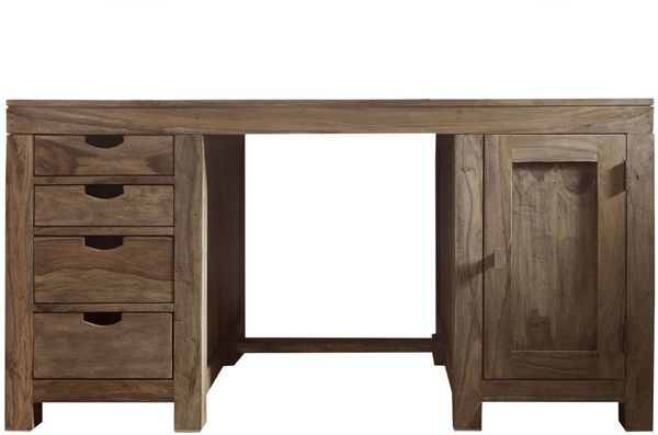 Schreibtisch Sheesham 150 x 75 x 78 grau geölt NATURE GREY #70