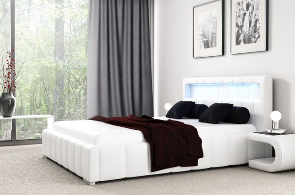 Polsterbett Bett LAUGE Komplettset 160x200cm inkl. LED