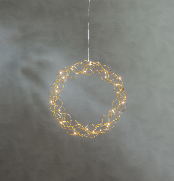 LED-Dekoleuchte Curly Dewdrops, Metall, messingfarben
