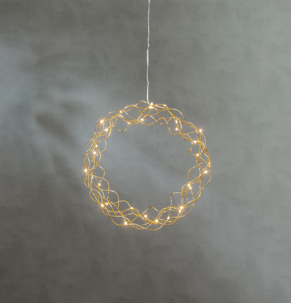 LED-Dekoleuchte Curly Dewdrops, Metall, messingfarben