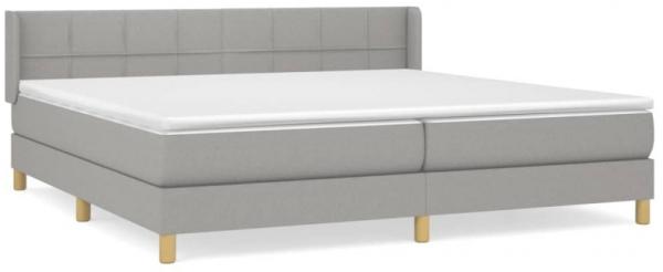 Boxspringbett mit Matratze Stoff Hellgrau 200 x 200 cm, Härtegrad: H2 [3130297]