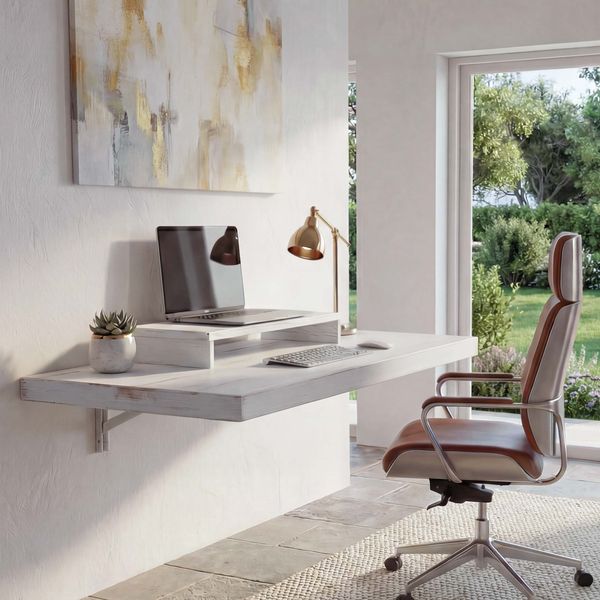 Wandtisch, shabby weiß, Massivholz, klappbar, 120x60 cm