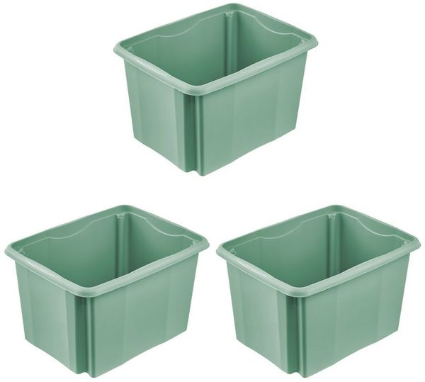 keeeper Aufbewahrungsbox Emil, 3er Set, 30 L, 44,5 x 34,5 x 27 cm (Set, 3 St), ineinander und aufeinander stapelbar