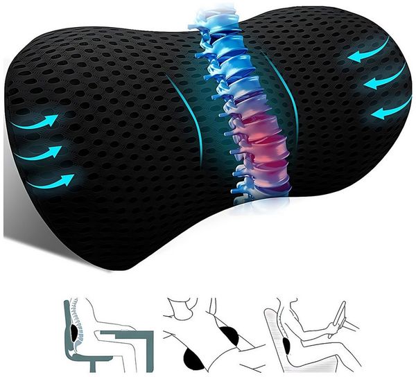 Refined Living Rückenkissen Ergonomisches RückenKissen aus Memory Foam, Stuhlkissen Lendenkissen, Lumbalkissen, Lendenstützkissen für Bürostuhl, Rollstuhl und Autositz, 1-tlg, Komfortkissen, Lendenwirbelstützkissen zum Ausruhen, Schlafen, Reisen, Lende...