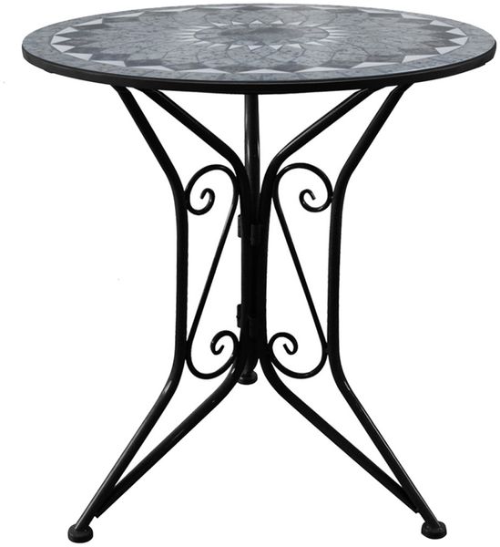 HTI-Living Gartentisch Gartentisch Metall Schwarz Schieferoptik (Stück, 1-St, 1 Gartentisch)