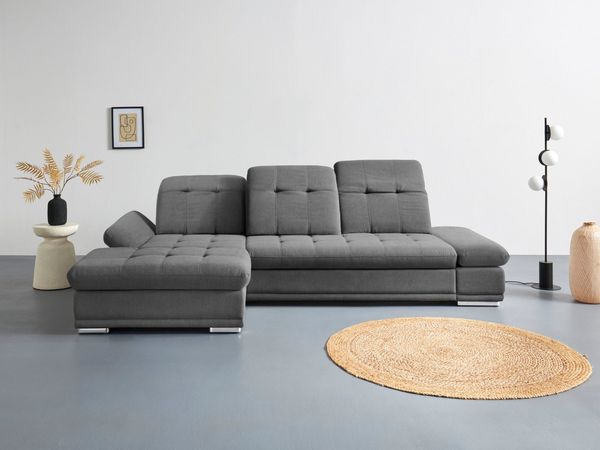 COTTA Ecksofa Holiday L-Form, Sitztiefenverstellung, wahlweise mit Bettfunktion inkl. Bettkasten