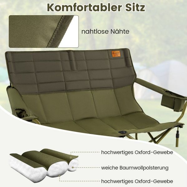 KOMFOTTEU Campingstuhl, Klappstuhl mit Getränkehaltern & Tragetasche, bis 272 kg