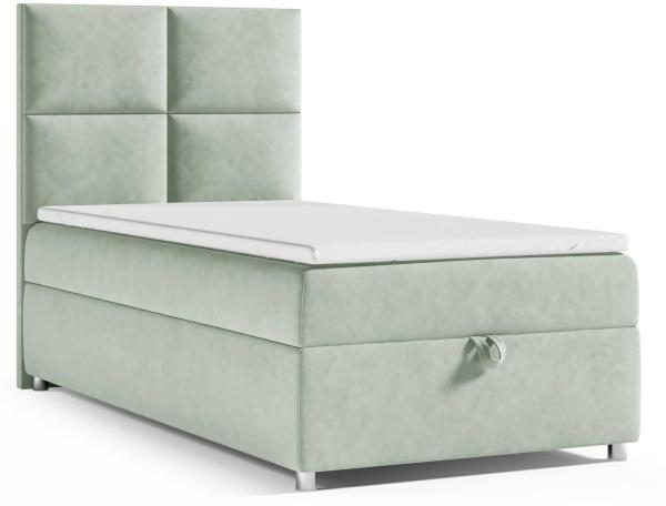 Best for Home Boxspringbett K2 SINGLE mit Bettkasten (Mintgrun 70x200)