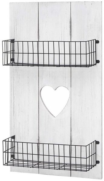 MCW Wandregal MCW-D42, Shabby-Look, 3 Körbe, Dekorativ