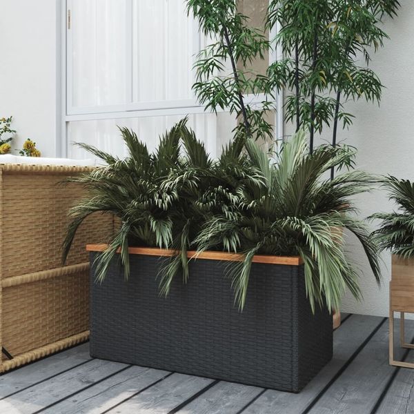 vidaXL Pflanzkübel Schwarz 80x40x40 cm Poly Rattan 319416