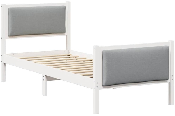 vidaXL Bettrahmen mit Kopfteil Hellgrau 75 x 190 cm Stoff 878373