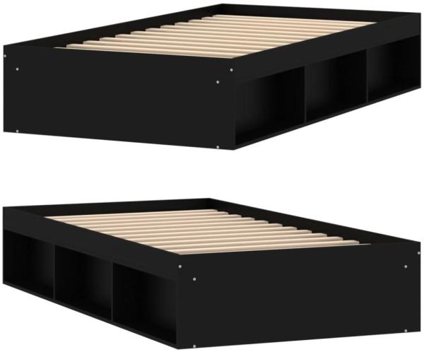 vidaXL Bettgestell Schwarz 90x190 cm 3203839 Bild 4