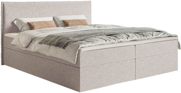 Selsey 'Softie' Boxspringbett 140x200 cm mit Topper und Stauraum, Chenille, Beige