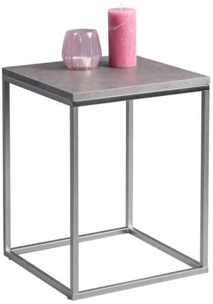 Beistelltisch Tisch SOMA 40x40 cm Dekor Keramikoptik Gestell Edelstahl