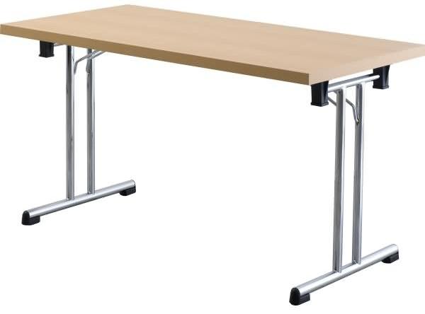 Klapptisch KL14 138x69cm Buche Gestellfarbe: Chrom