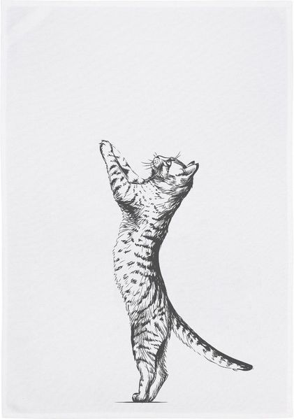 17,30 Hamburg Geschirrtuch Katze, Grau, (1-tlg), 50x70cm, Siebdruck