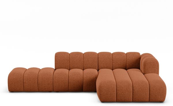 Micadoni Modulares Ecksofa offen Lupine 5-Sitzer Rechts Chenille Eden Ziegel