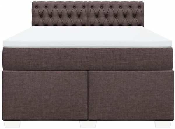 vidaXL Boxspringbett mit Matratze Dunkelbraun 160x200 cm Stoff 3288249 Bild 6