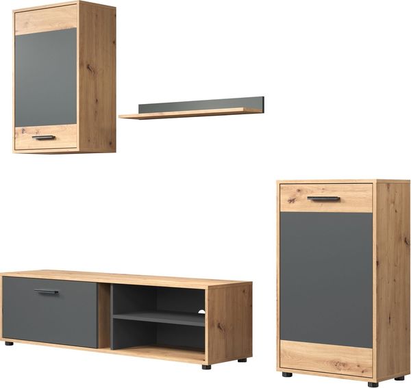 INOSIGN Wohnwand Valetta, (Komplett-Set, 4-St), inkl. Lowboard, Hängeschrank, Wandboard und Highboard Bild 4