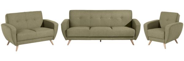 Sofa 2-Sitzer Karen Bezug Samtvelours (mit Clean-Abo Ausrüstung) Buche natur / oliv 21852