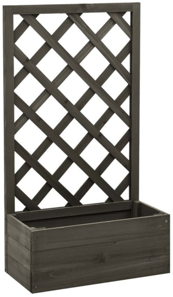 DOTMALL Blumenkasten Garten-Spalier mit Blumenkasten Grau 50x25x90 cm Tannenholz Bild 1