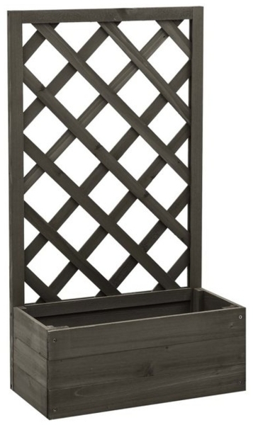 DOTMALL Blumenkasten Garten-Spalier mit Blumenkasten Grau 50x25x90 cm Tannenholz Bild 4