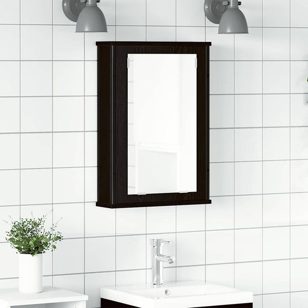 vidaXL Bad-Spiegelschrank Schwarz Eiche-Optik 42x12x60cm Holzwerkstoff 862231