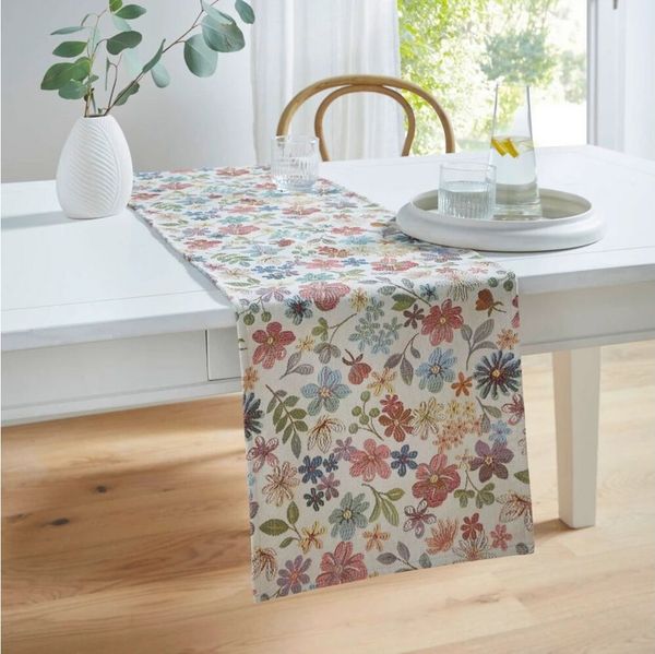 Home-trends24. de Tischläufer Blumen Gobelin Qualität Tischdecke Tischläufer Tischband