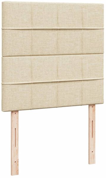 vidaXL Boxspringbett mit Matratze Creme 90x200 cm Stoff 3293468 Bild 9