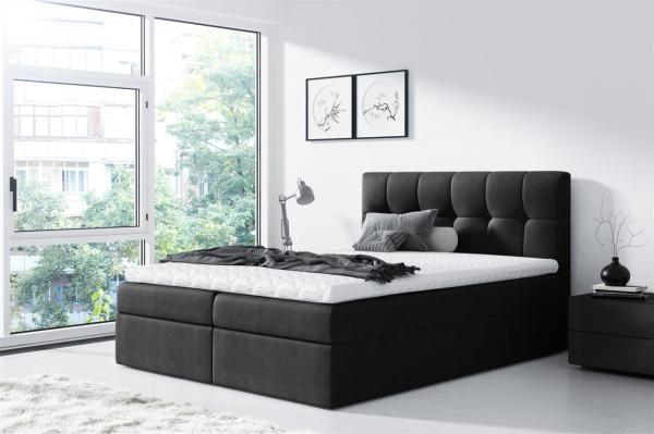 Boxspringbett CARMEN 200x200 cm Schwarz