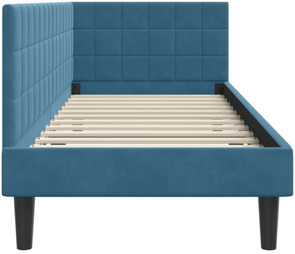 vidaXL Eckbettgestell mit Kopfteil Blau 80 cm x 200 cm Stoff 42016407 Bild 5