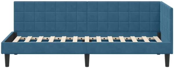 vidaXL Eckbettgestell mit Kopfteil Blau 80 cm x 200 cm Stoff 42016407 Bild 4