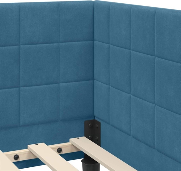 vidaXL Eckbettgestell mit Kopfteil Blau 80 cm x 200 cm Stoff 42016407 Bild 7