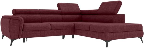 Couch Zento L Form in Samtstoff - Samtstoff - bordeaux - Rechts