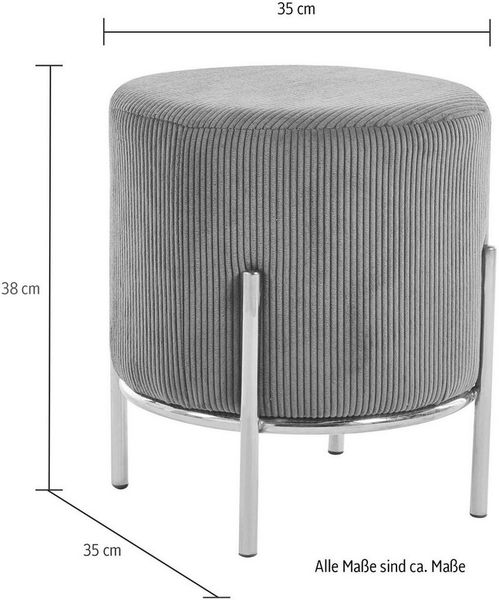 Polsterhocker in Taupe, Schwarz 35 x 35 x 38 cm Bild 3