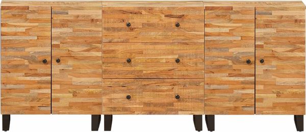 vidaXL Sideboard 3 pcs Braun 60 x 33 x 75 cm Massivholz Mango 3310101 Bild 5