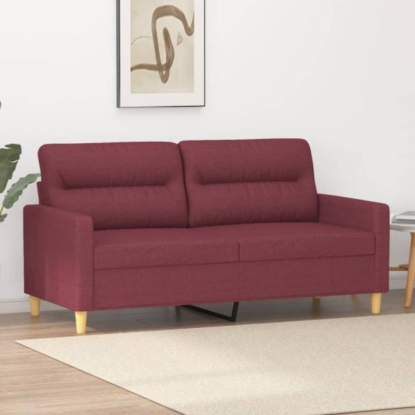 vidaXL 2-Sitzer-Sofa Weinrot 140 cm Stoff 359241