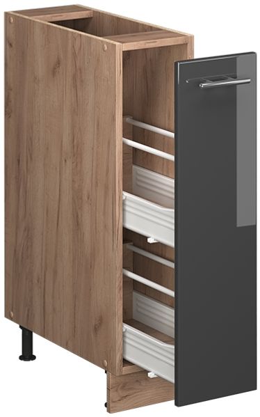 Apothekerschrank Fame-Line Anthrazit Hochglanz/Goldkraft Eiche 20 cm, AP Anthrazit Vicco Bild 6