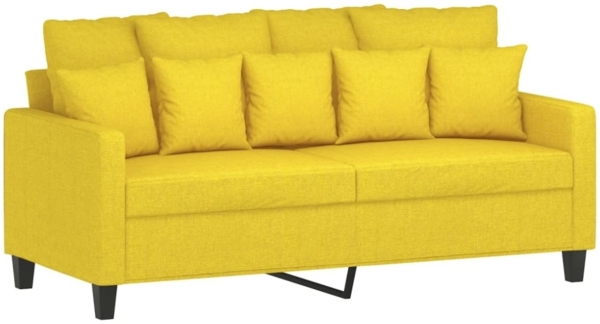 vidaXL 2-tlg. Sofagarnitur mit Kissen Hellgelb Stoff 3201653 Bild 7