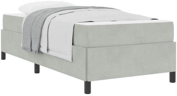 vidaXL Bettrahmen mit Matratze Hellgrau 90 x 190 cm Stoff 3399030 Bild 2