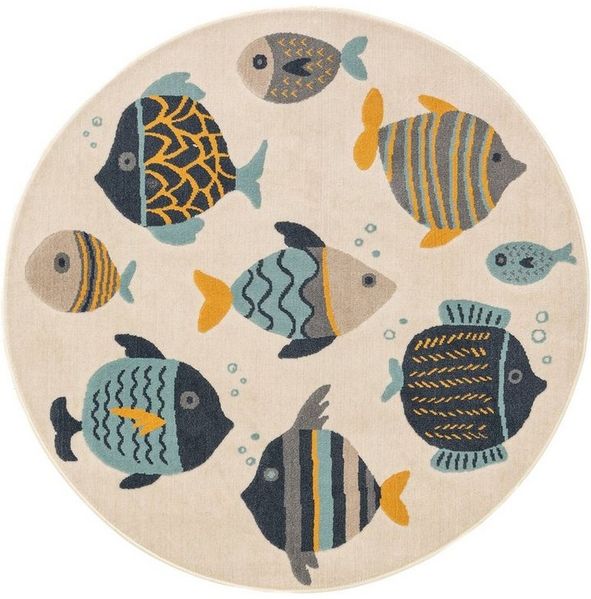 benuta Kinderteppich Fabius, rund, Höhe: 6 mm, Kunstfaser, Berber, Ethno-Style, Wohnzimmer