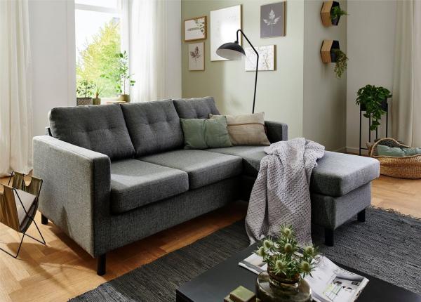 ATLANTIC home collection Ecksofa Tea L-Form, Ecksofa, frei im Raum stellbar und Recamiere beidseitig montierbar